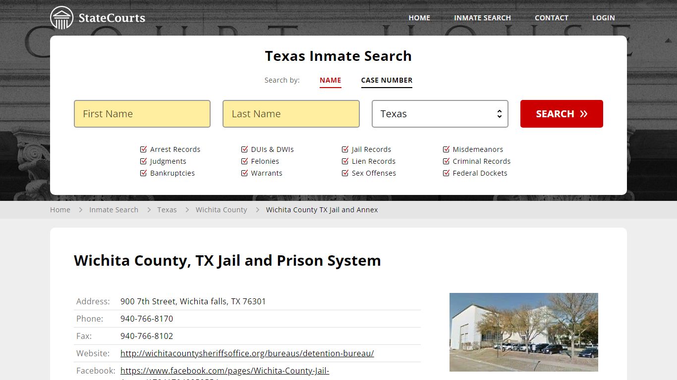 Wichita County TX Jail and Annex Inmate Records Search, Texas - StateCourts